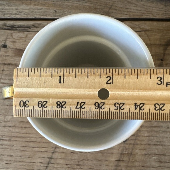 Vintage Set of 2 Copper & Porcelain Coffee Mugs Brass Handles Korea - Picture 10 of 11